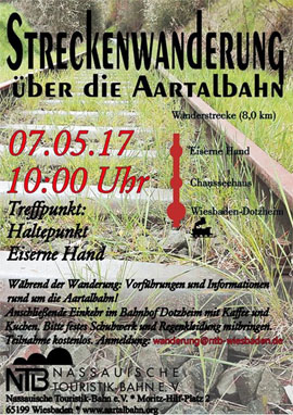 Streckenwanderung auf der Aartalbahn