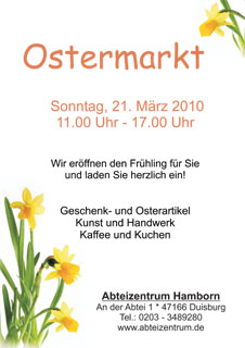 Ostermarkt im Abteizentrum Hamborn Ostermarkt im Abteizentrum Hamborn